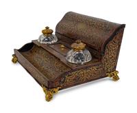 A French Tortoise Shell Inlaid Boulle Marquetry Standish