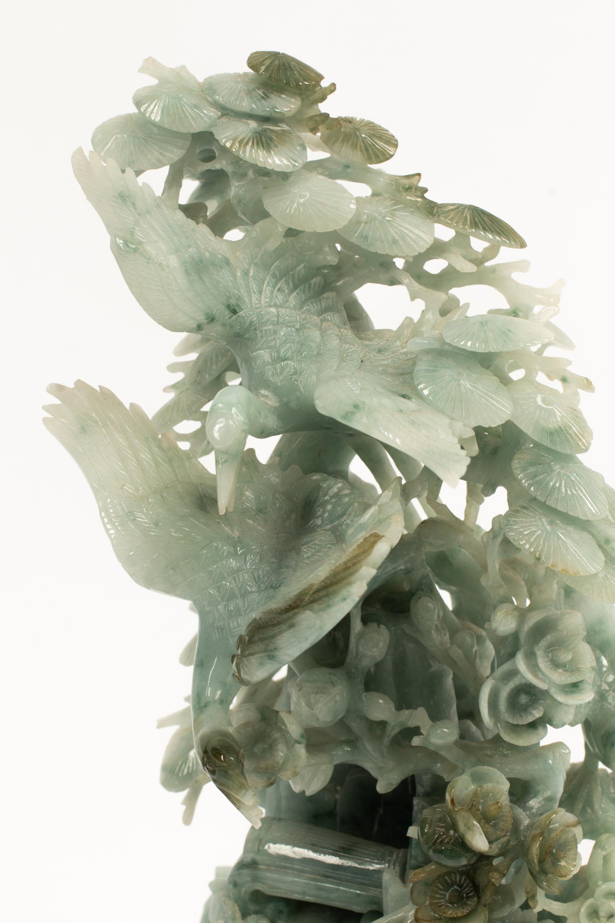 A Chinese Carved Hardstone Bird Group
