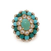 VAN CLEEF & ARPELS, TURQUOISE AND DIAMOND RING