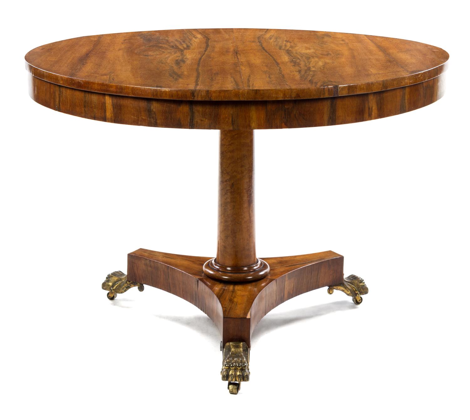 A Regency Parcel Gilt Rosewood Breakfast Table Height 31 3/8 x diameter of top 42 inches. — J. DOOLY & SONS, 19TH CENTURY