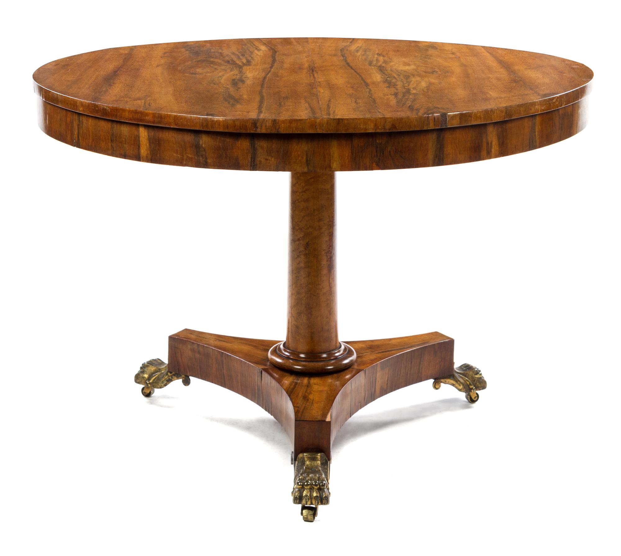 A Regency Parcel Gilt Rosewood Breakfast Table Height 31 3/8 x diameter of top 42 inches. — J. DOOLY & SONS, 19TH CENTURY