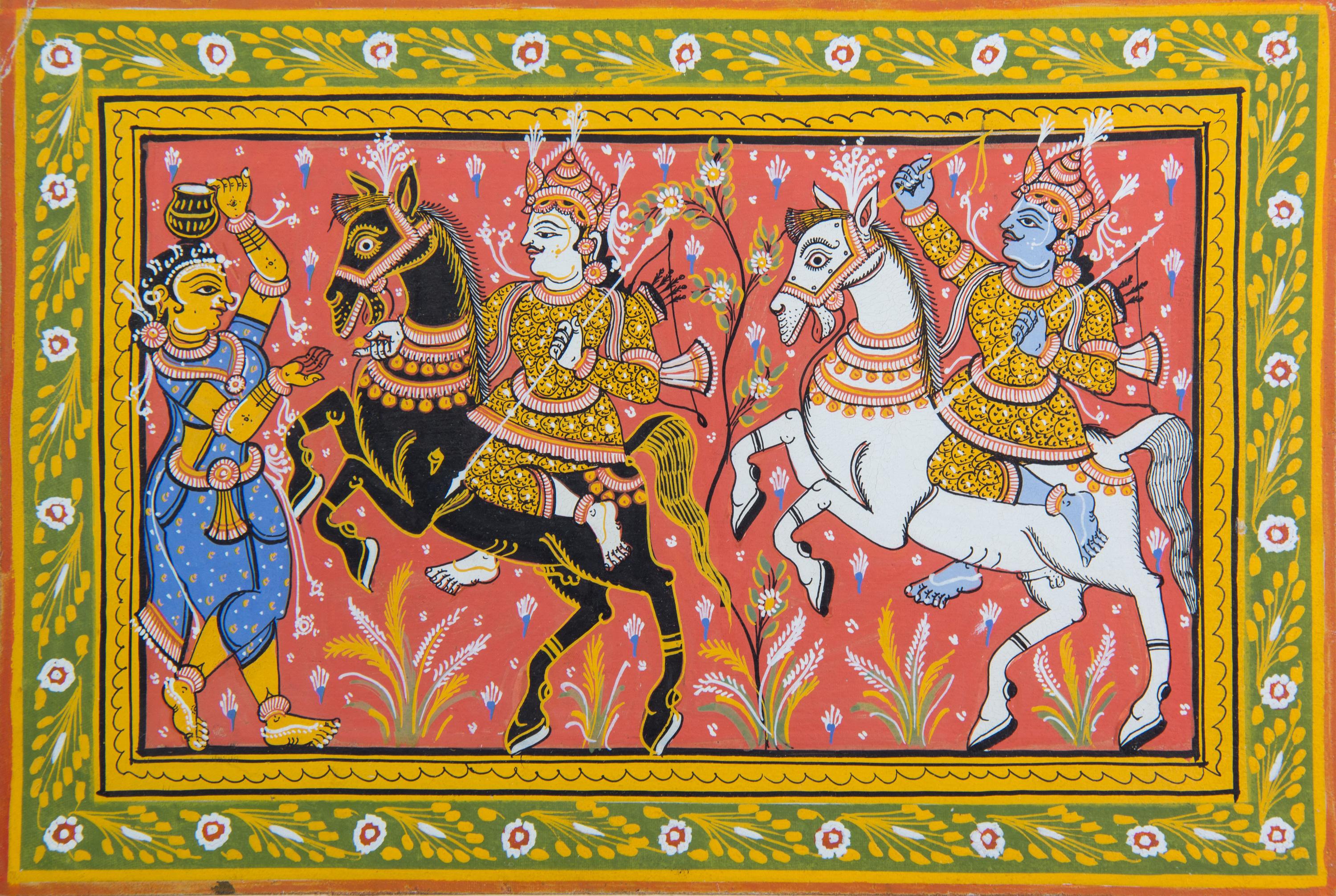 Two Pattachitra Paintings Height 8 x width 12 inches each. — 20TH CENTURY