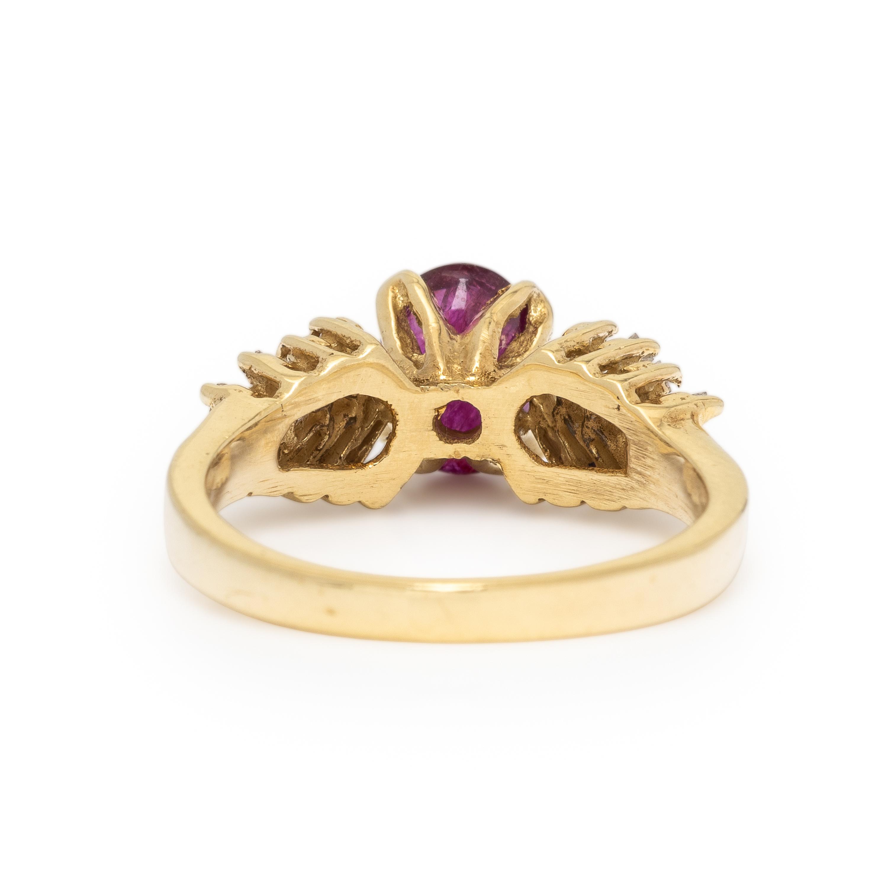 Ruby, Diamond, and Yellow Gold Ring