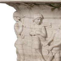 A Monumental Carved Marble Garden Urn and Plinth