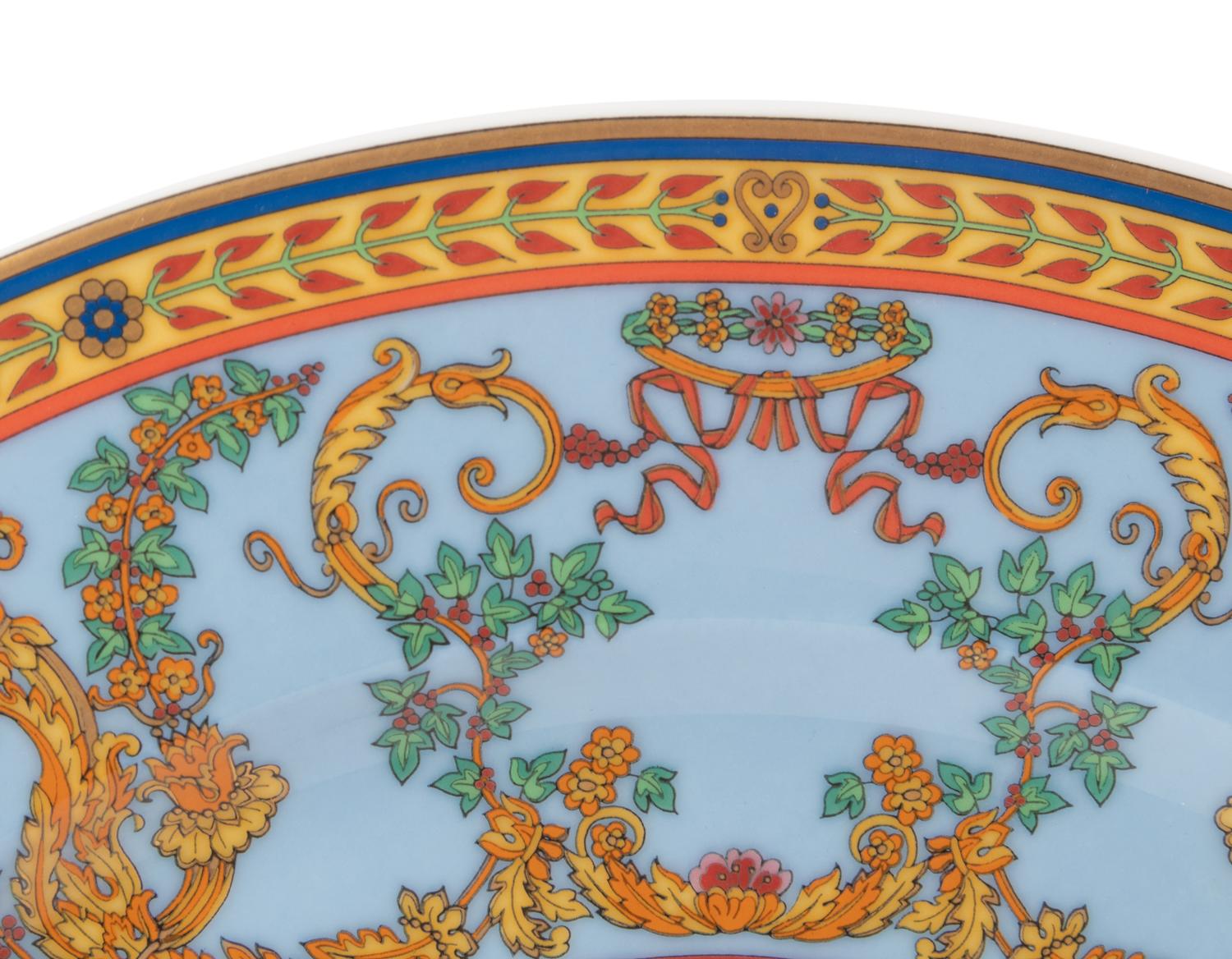 Eight Versace Porcelain Christmas Chargers