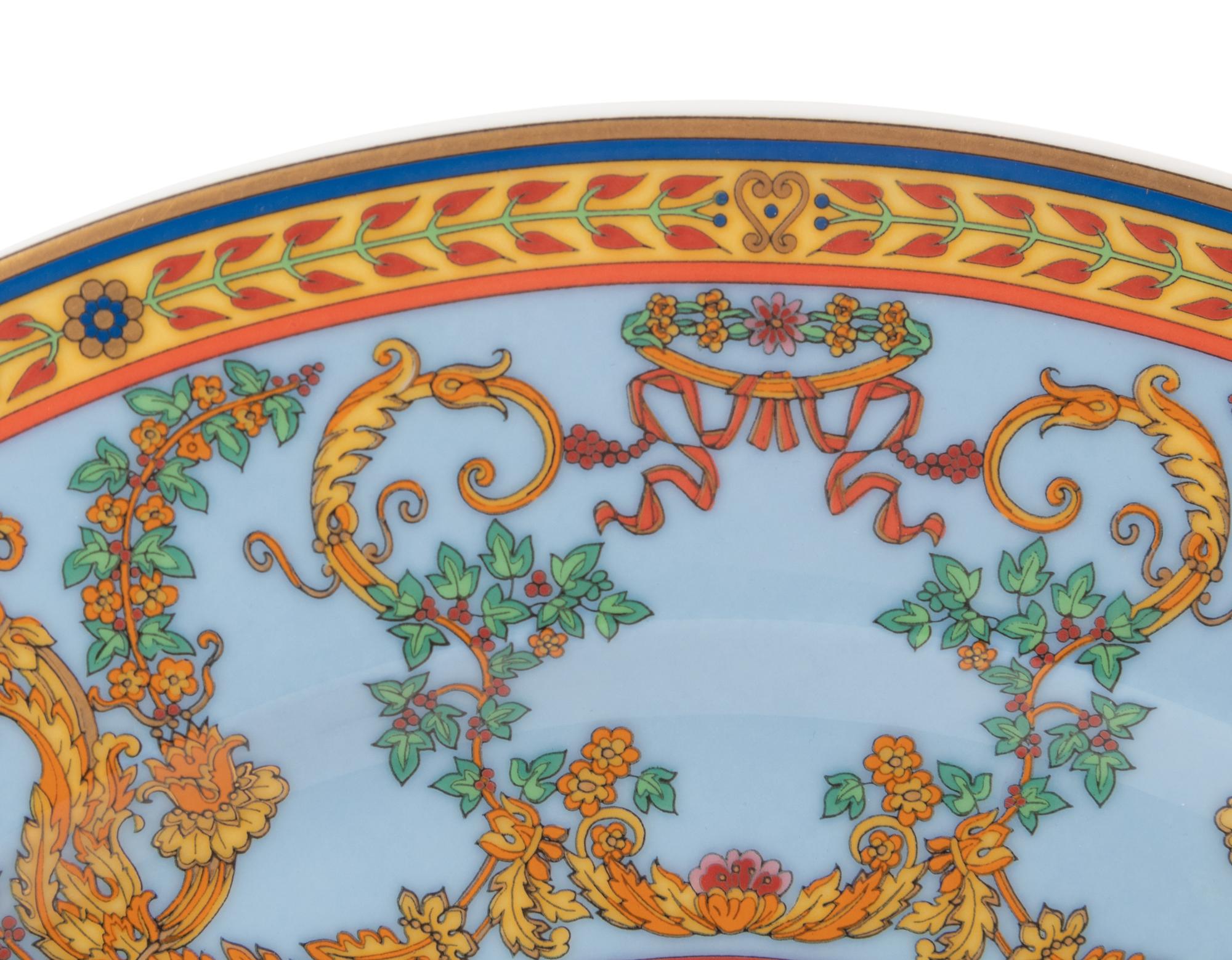 Eight Versace Porcelain Christmas Chargers