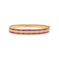 YELLOW GOLD, RUBY AND DIAMOND BANGLE BRACELET