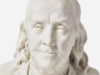 After Jean-Antoine Houdon (French, 1741-1828), Parian bust of Benjamin Franklin (1706-1790), marked Sevres, early 20th century