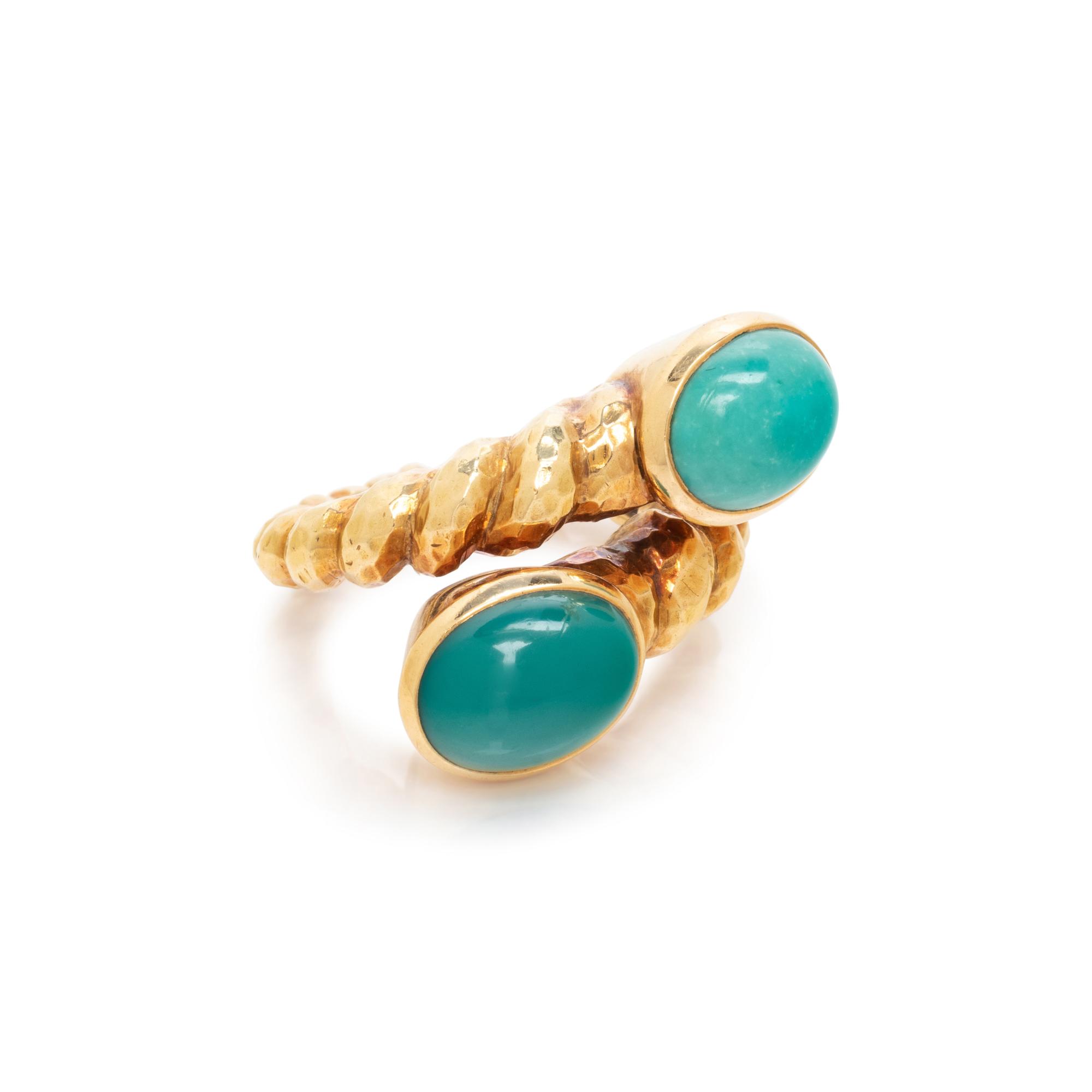 DAVID WEBB, YELLOW GOLD AND TURQUOISE RING