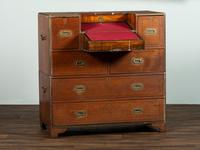 An Anglo-Colonial Brass Mounted Teak Campaign Writing Desk