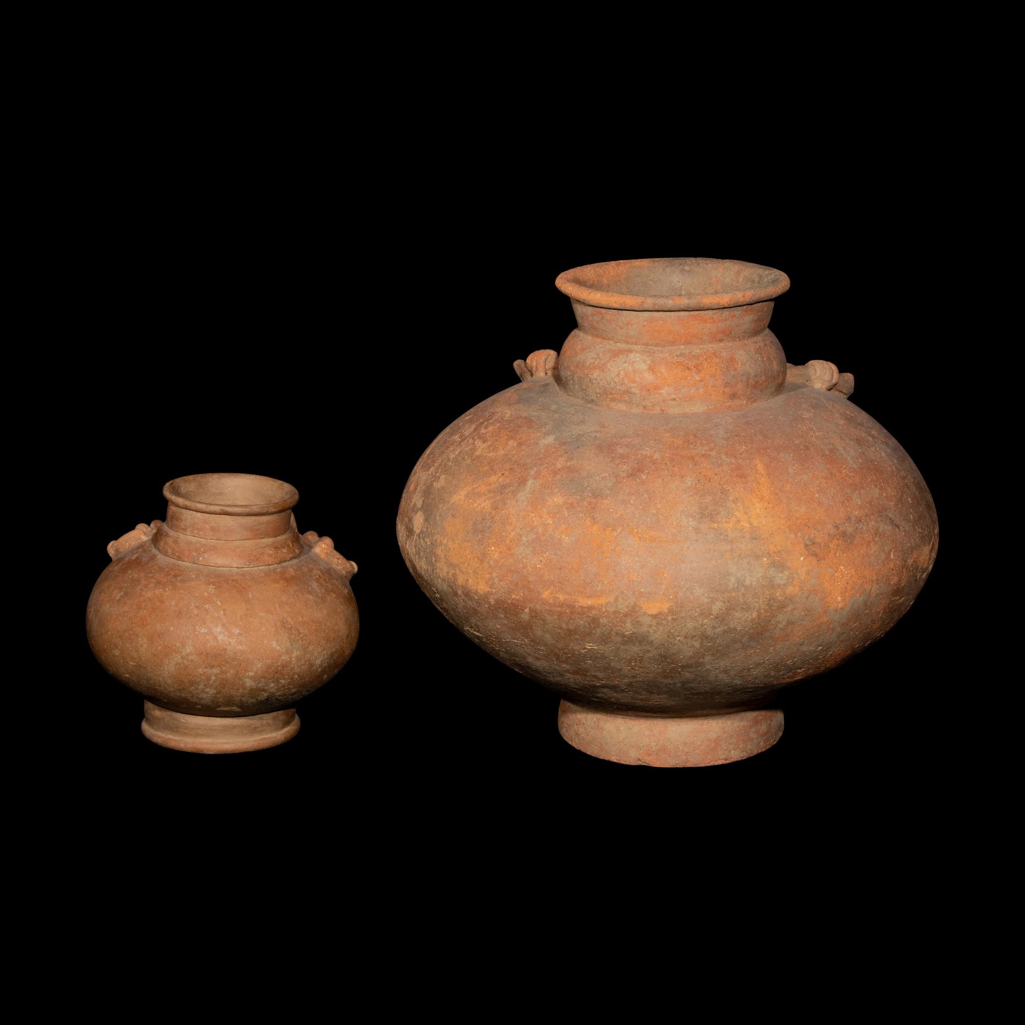 Two Tairona Redware Anthropomorphic Burial Urns