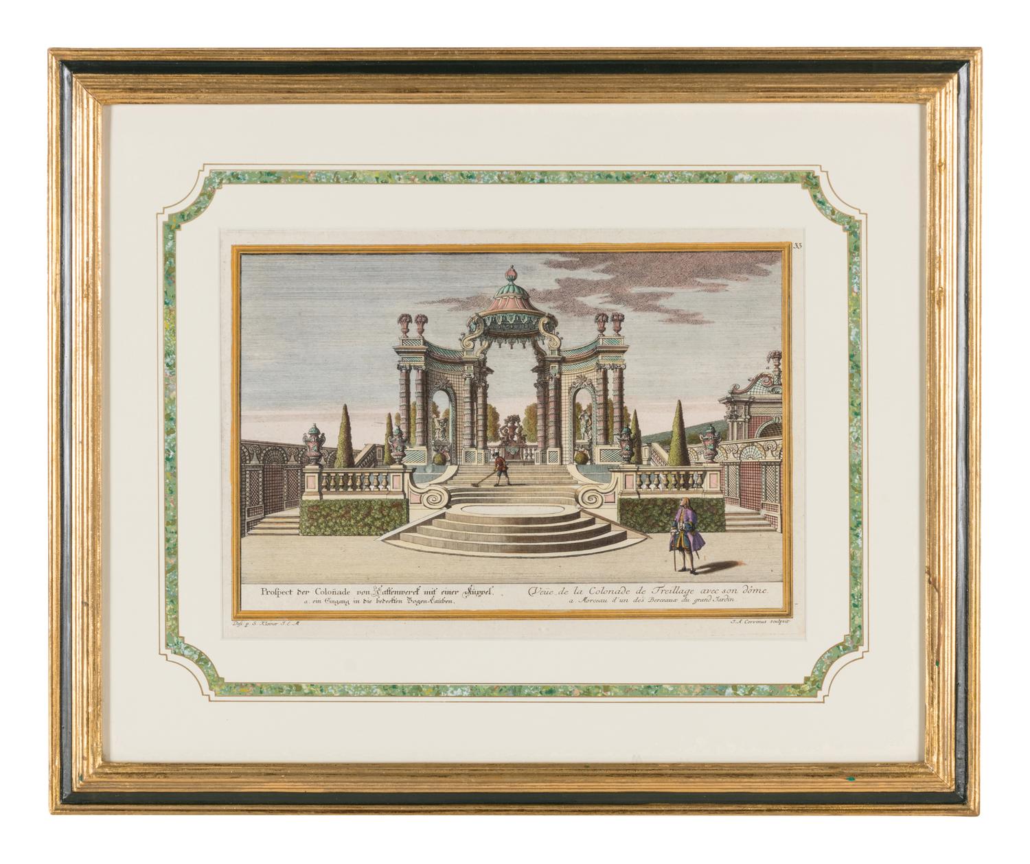 Four German Prints Depicting Gardens — 18TH/19TH CENTURY