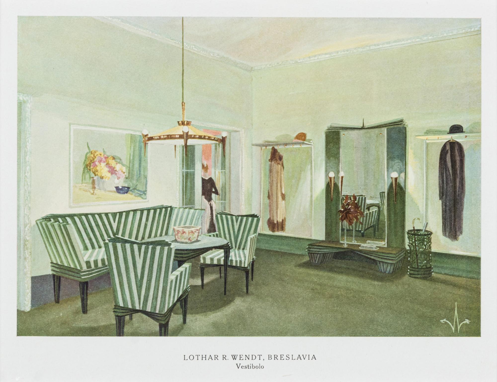 Eight Lithographs Depicting Interiors — 20TH CENTURY