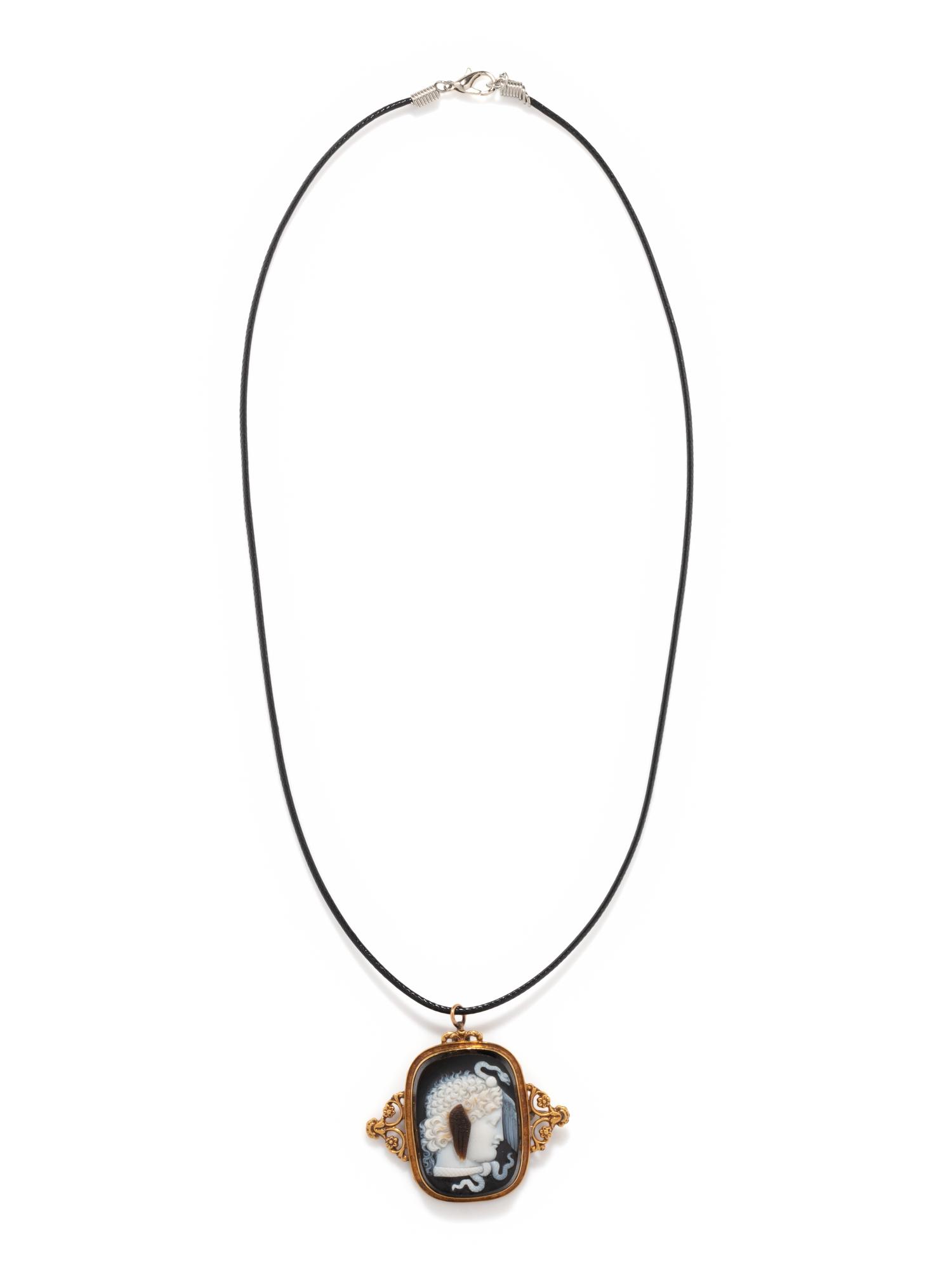 A Victorian Sardonyx Cameo with the Head of Medusa — Set in a Brooch-Pendant