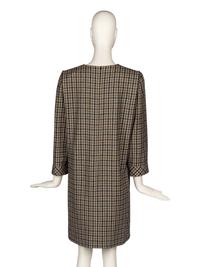 Pierre Cardin Haute Couture Plaid Dress With Leather Details