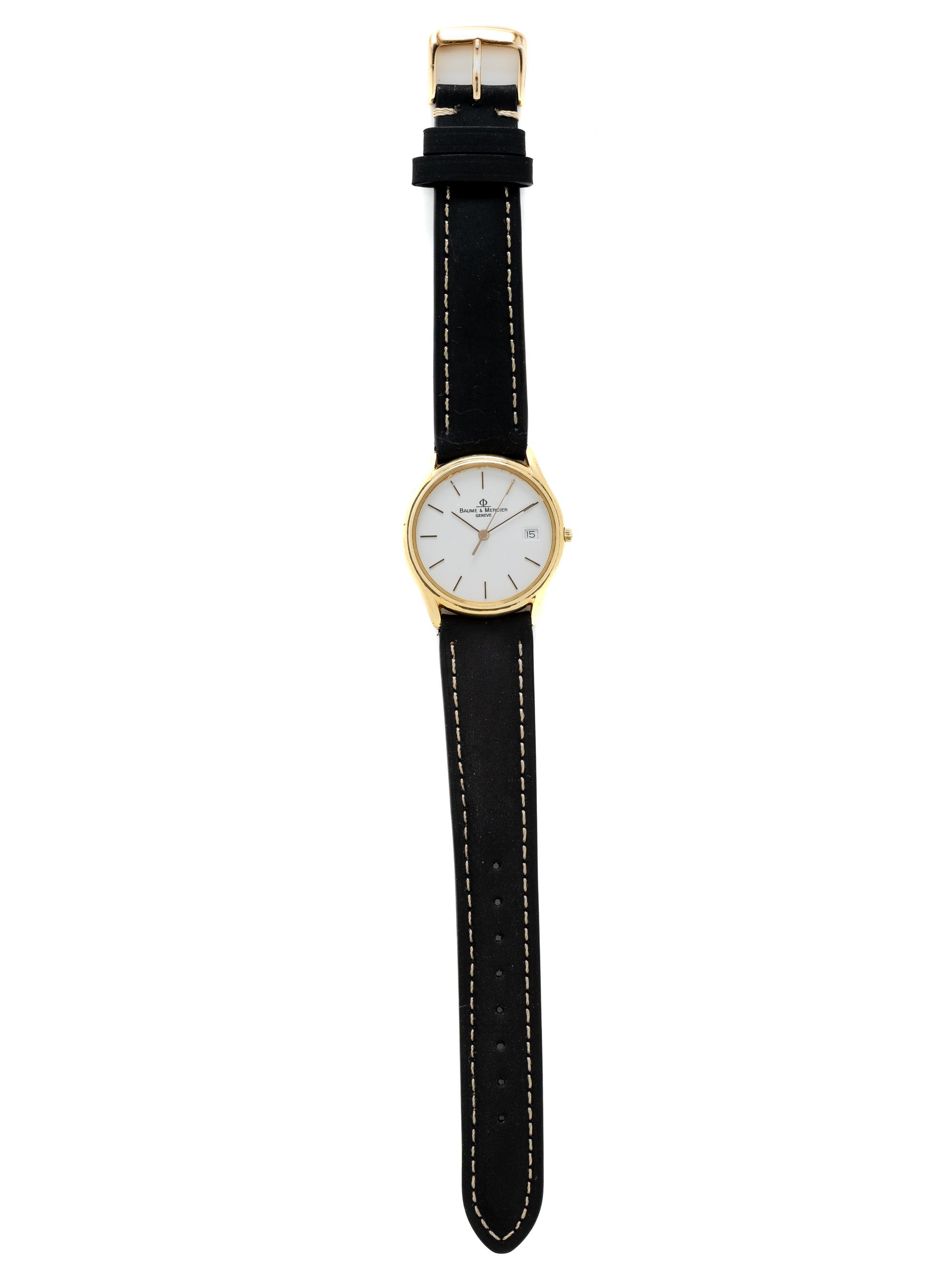BAUME & MERCIER, YELLOW GOLD 'CLASSIMA' DATE WATCH