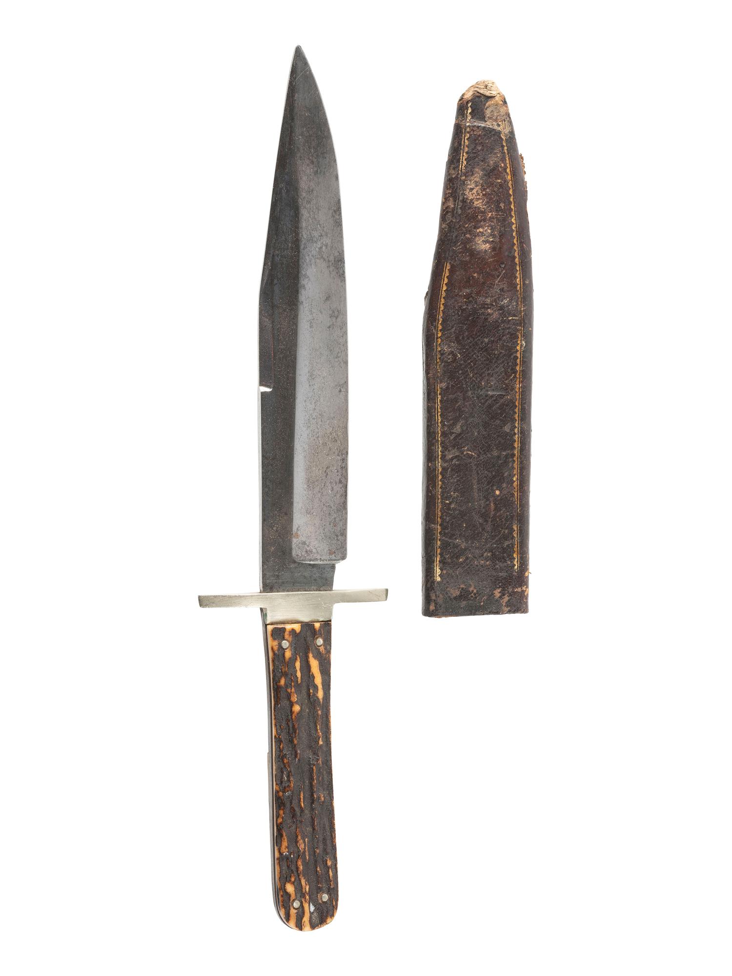 [CIVIL WAR]. Wostenholm & Sons “IXL” Washington Works Bowie knife and sheath.