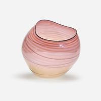 Dale Chihuly (American, b. 1941) Coral Basket with Golden Lip Wrap, Portland Press, USA, 1998
