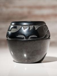 Carved Blackware Pottery Jar
