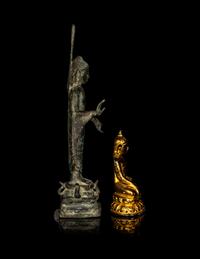 Two Burmese Bronze Figures of Buddha