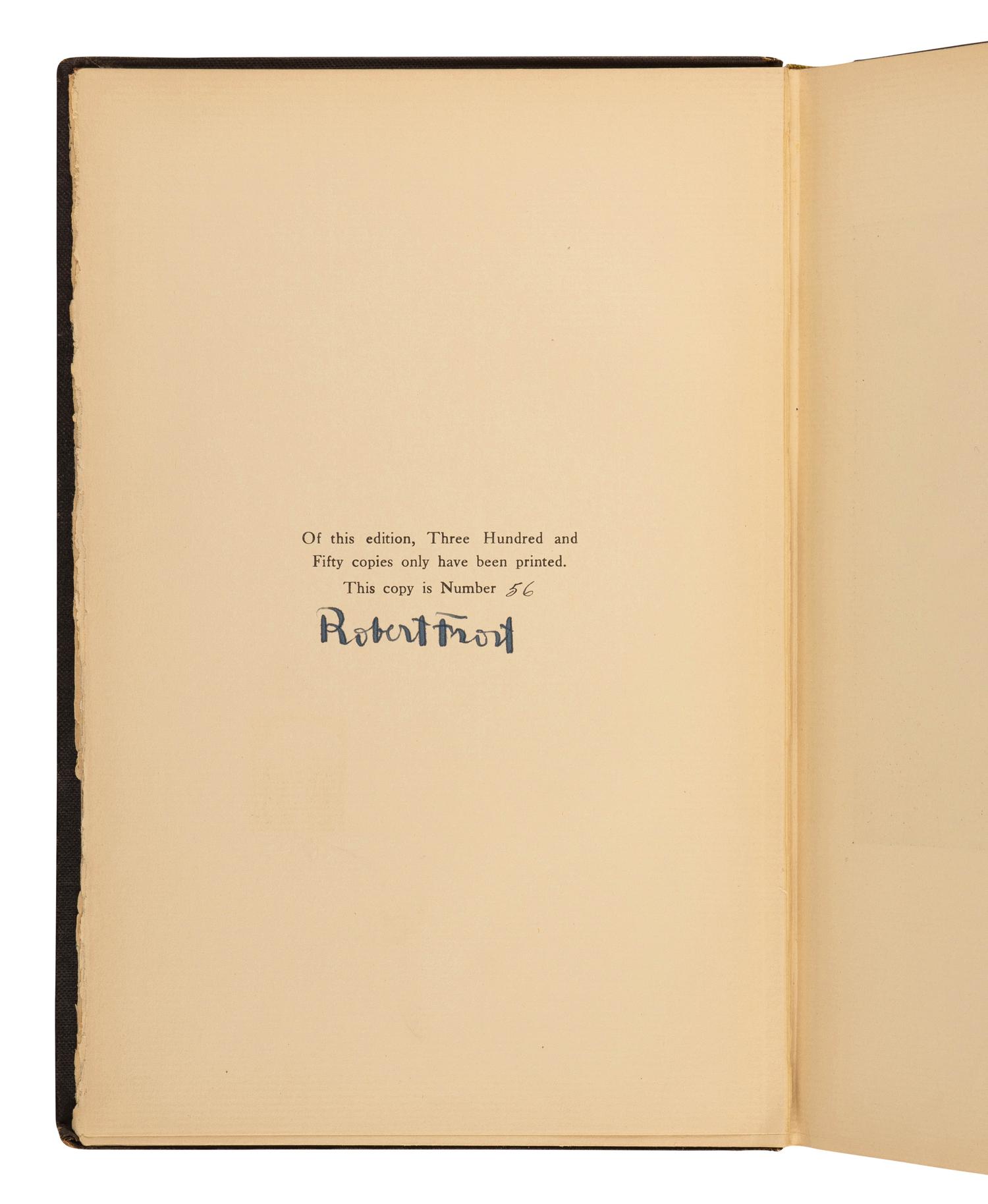 FROST, Robert (1874-1963). New Hampshire . New York: Henry Holt & Company, 1923.