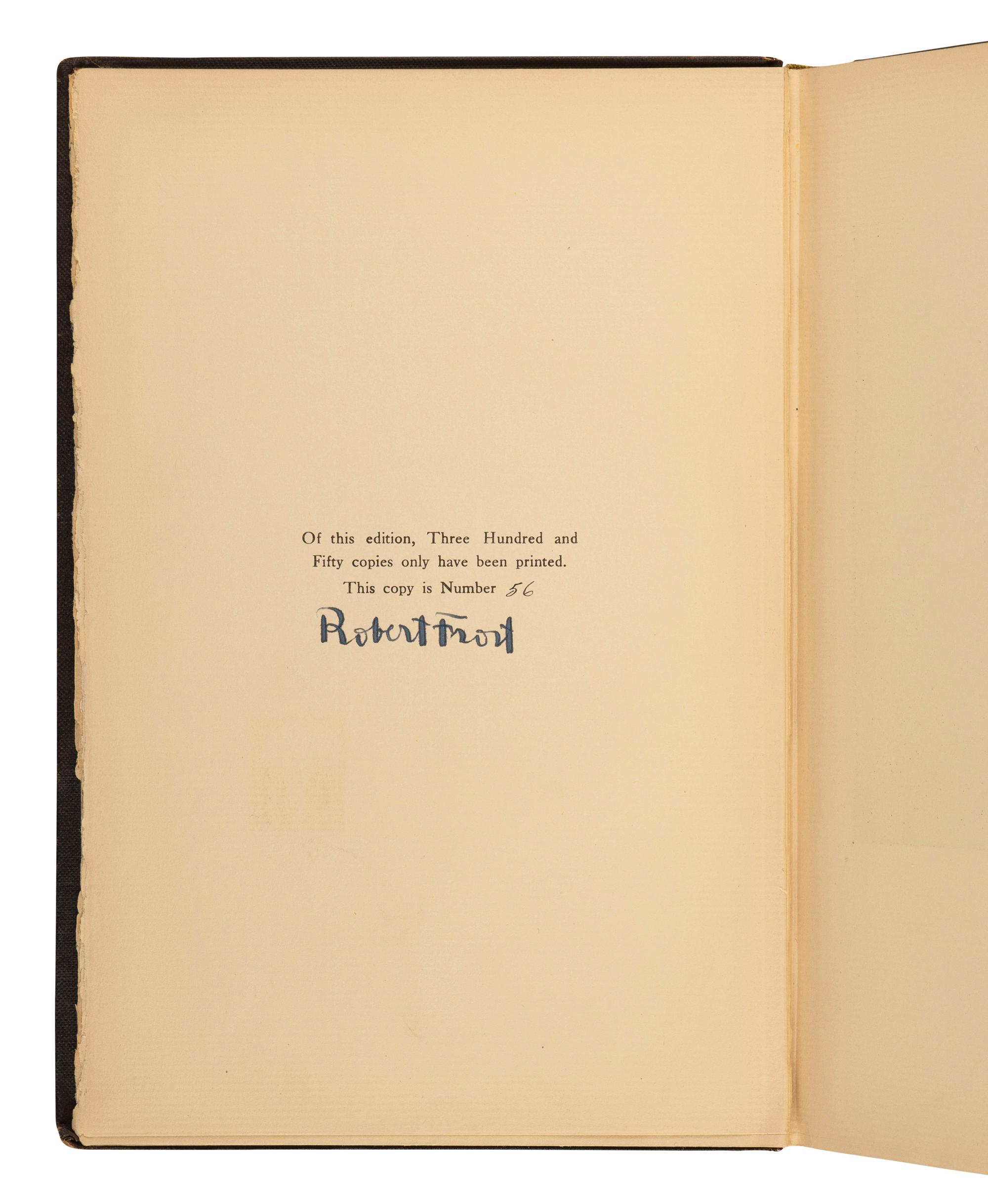 FROST, Robert (1874-1963). New Hampshire . New York: Henry Holt & Company, 1923.