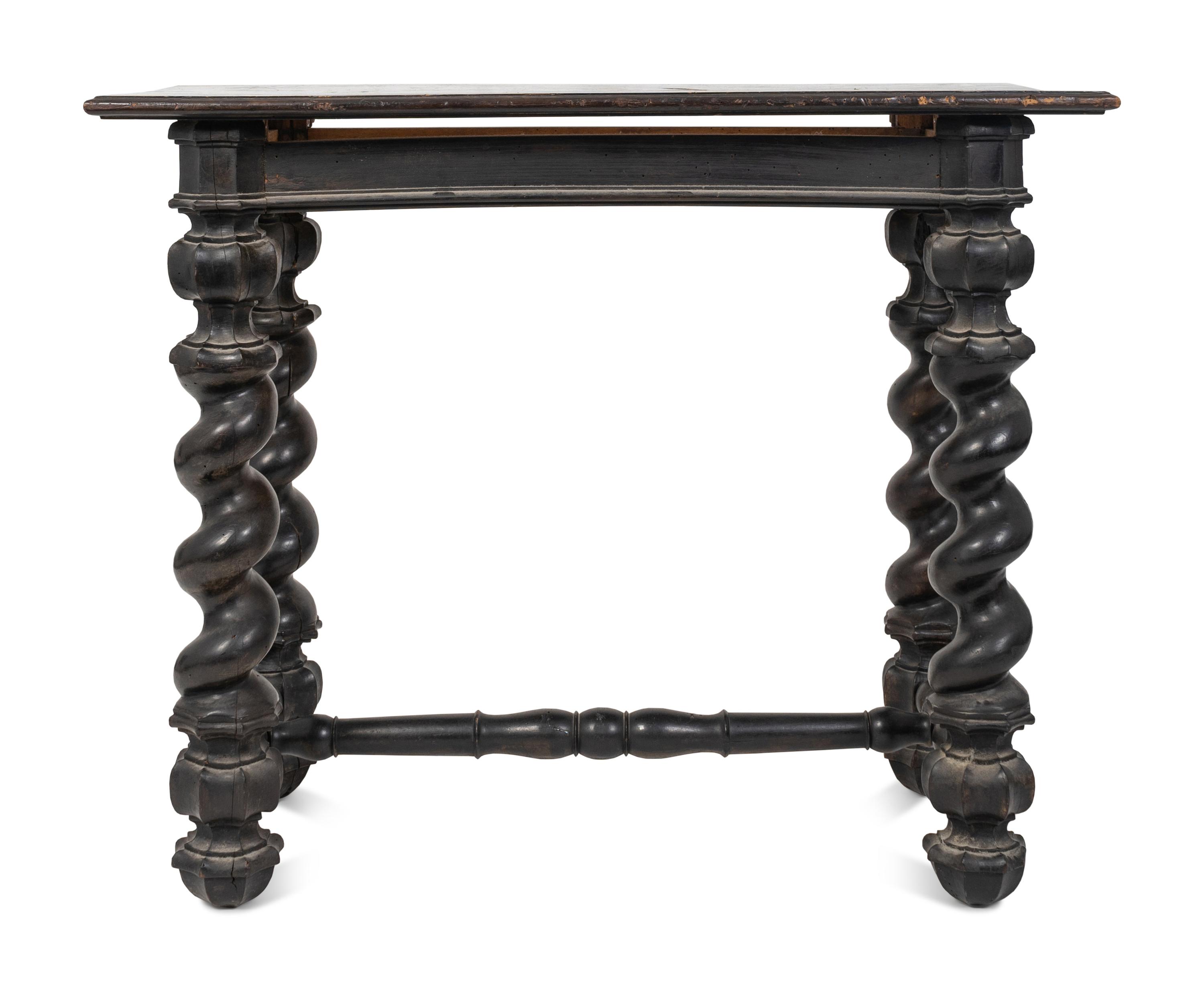 An Italian Baroque Style Walnut Table — 18TH CENTURY