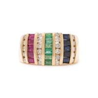 MULTIGEM AND DIAMOND RING