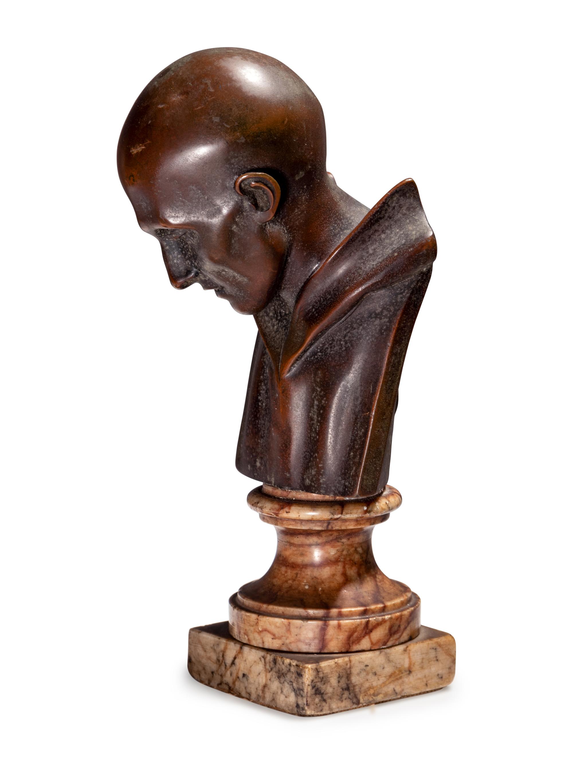 A Continental Bronze Bust of Dante Alighieri