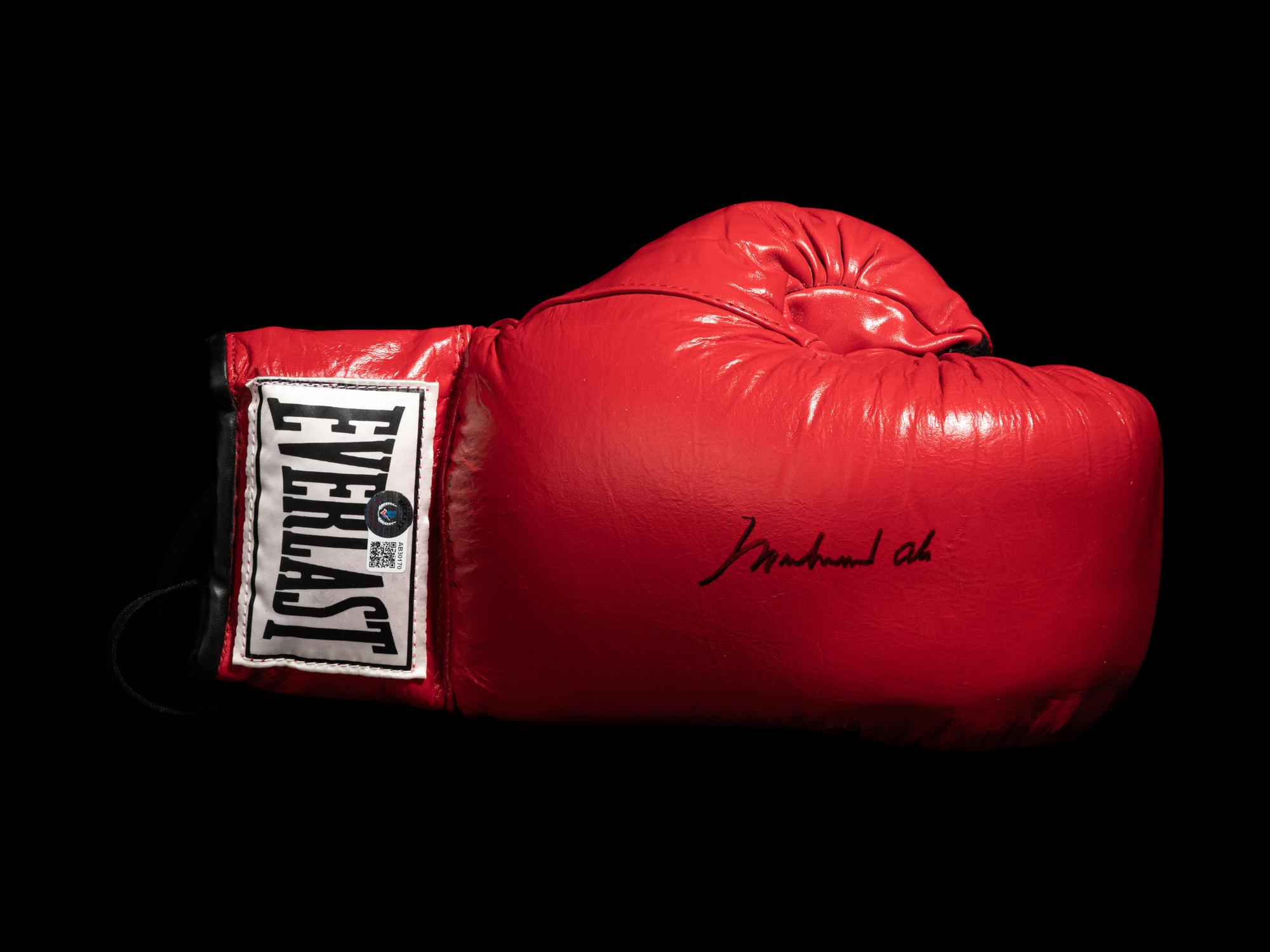 A Muhammad Ali Signed Autographed Everlast Boxing Glove (Right) Sourced Directly from Ali's G.O.A.T. Agency (BAS Beckett Authentication Services Certified),