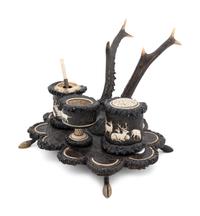 A German Stag-Antler Inkstand