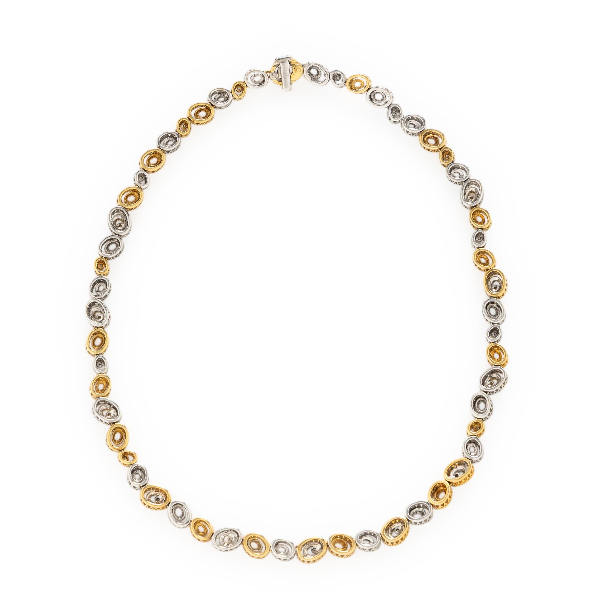 Ponte Vecchio Gioielli, Diamond and Bicolor Gold 'Saturno' Necklace