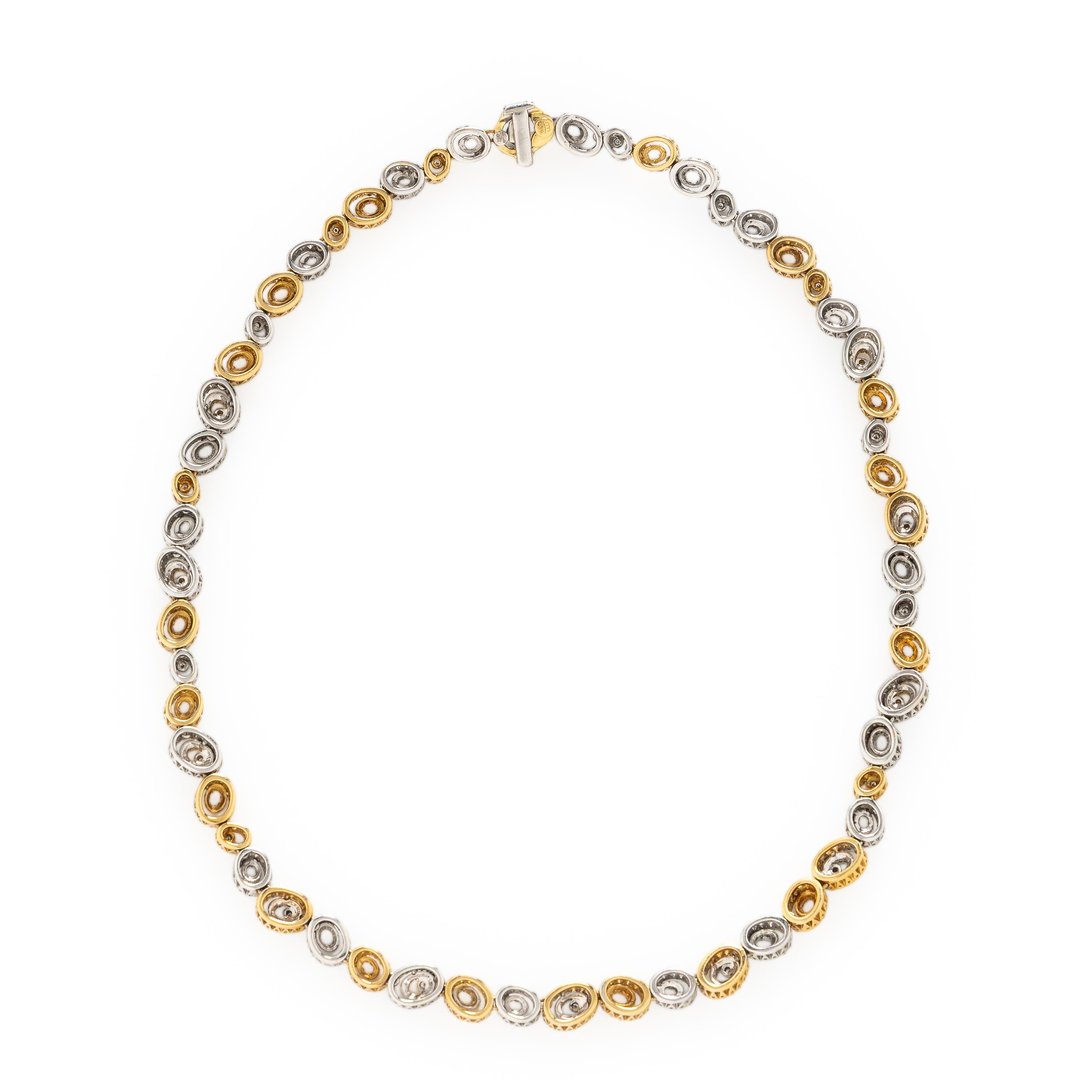 Ponte Vecchio Gioielli, Diamond and Bicolor Gold 'Saturno' Necklace