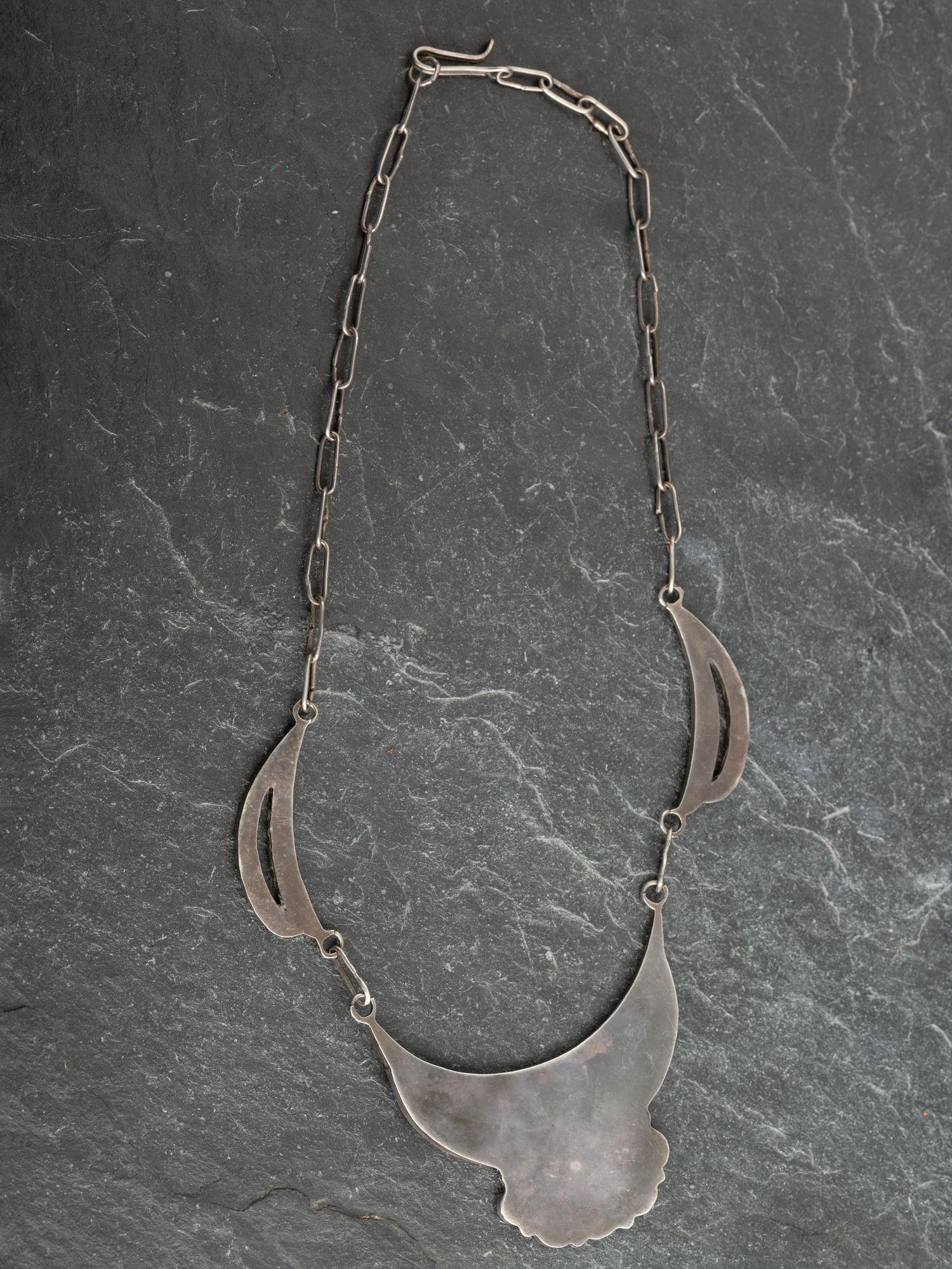 Zuni Silver and Channel Inlay Necklace