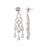 DIAMOND AND AQUAMARINE EARRINGS