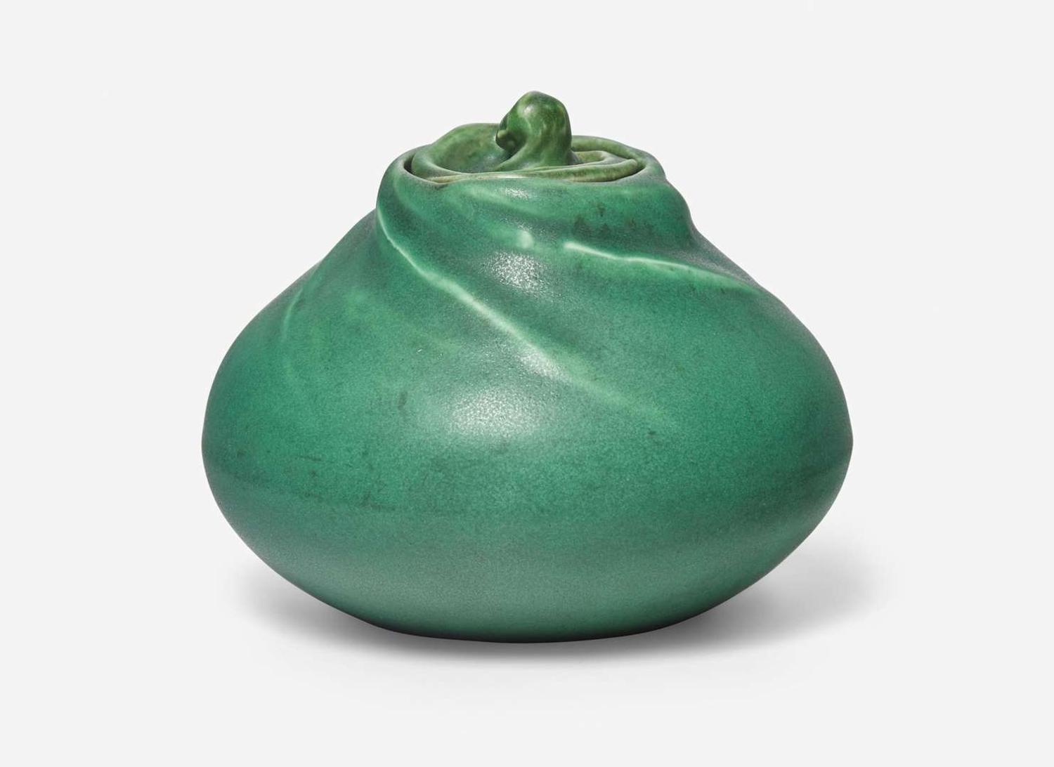 Anna Marie Valentien for Rookwood Pottery, Modeled Mat Z-line Inkwell