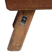 A Wood and Leather Pommel Horse Bench 22" W x 16" D x 22.5" H — Czech Republic, Circa 1930