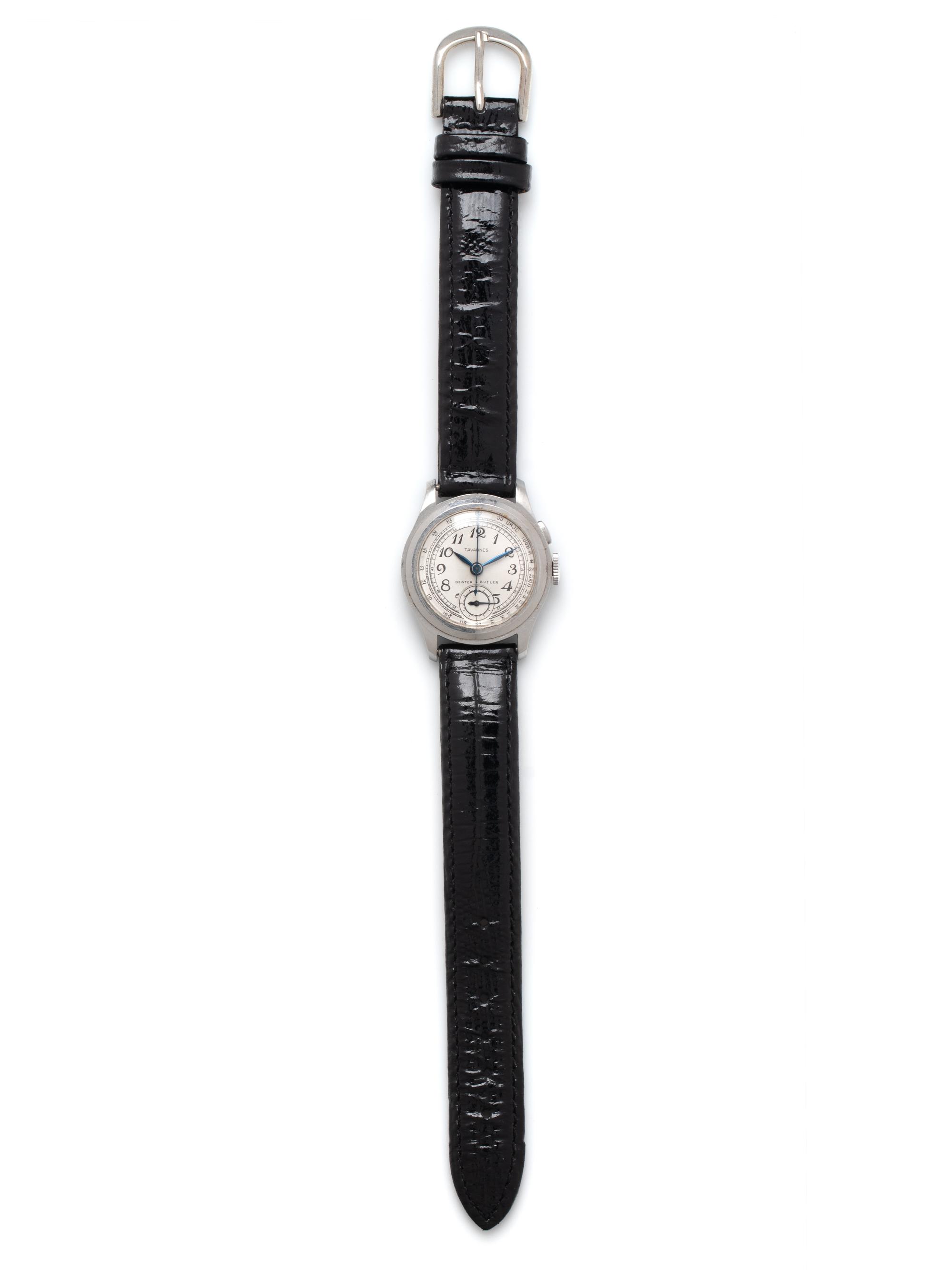 TAVANNES, VINTAGE, STAINLESS STEEL CHRONOGRAPH WRISTWATCH