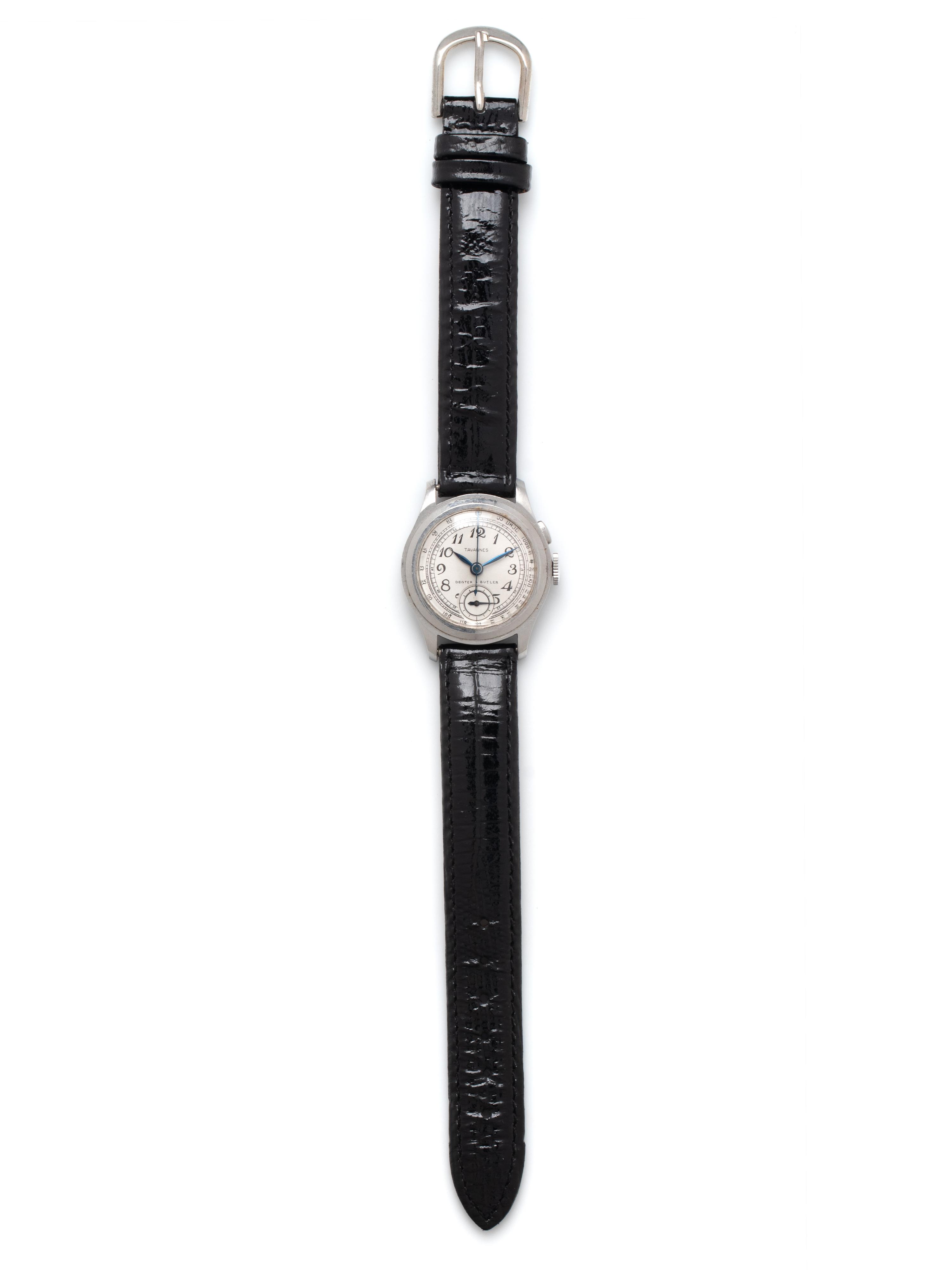 TAVANNES, VINTAGE, STAINLESS STEEL CHRONOGRAPH WRISTWATCH