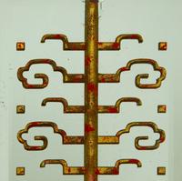 A Brass and Glass Table Lamp in the Style of Samuel Marx