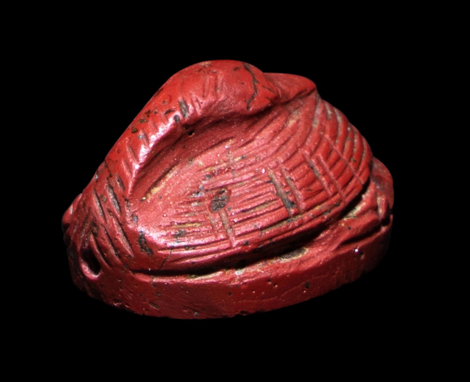 An Egyptian Red Jasper Duck Scaraboid