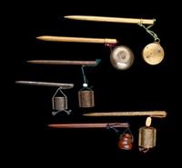 Six Japanese Pen-form Metal Portable Writing Sets, Yatate
