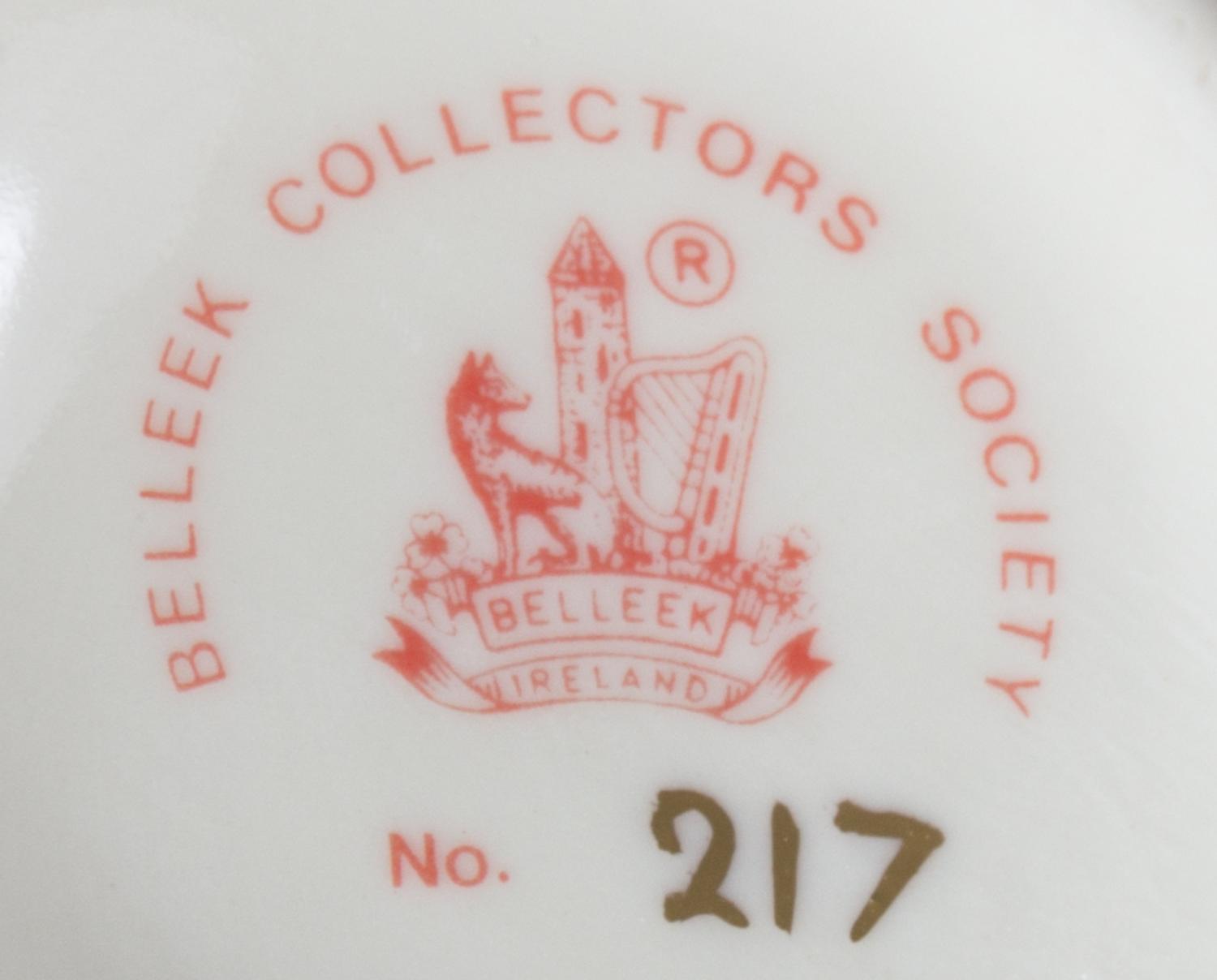A Belleek Chinese Tea Service Width of first over handle 10 inches. — BELLEEK COLLECTORS SOCIETY MARK