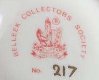 A Belleek Chinese Tea Service Width of first over handle 10 inches. — BELLEEK COLLECTORS SOCIETY MARK