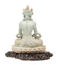 A Large Chinese Qingbai Glazed Porcelain Guanyin
