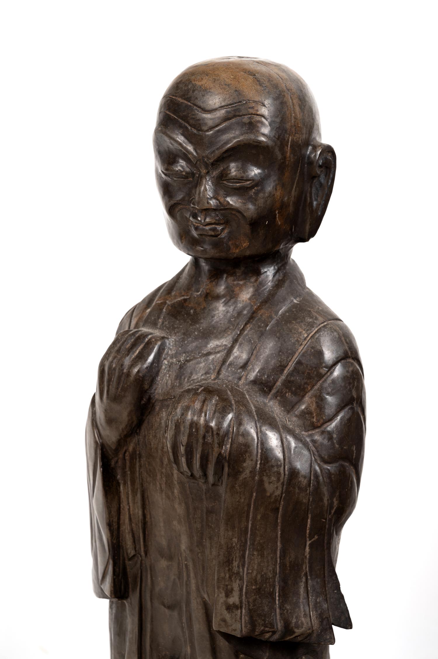 A Pair of Chinese Carved Marble Figures
