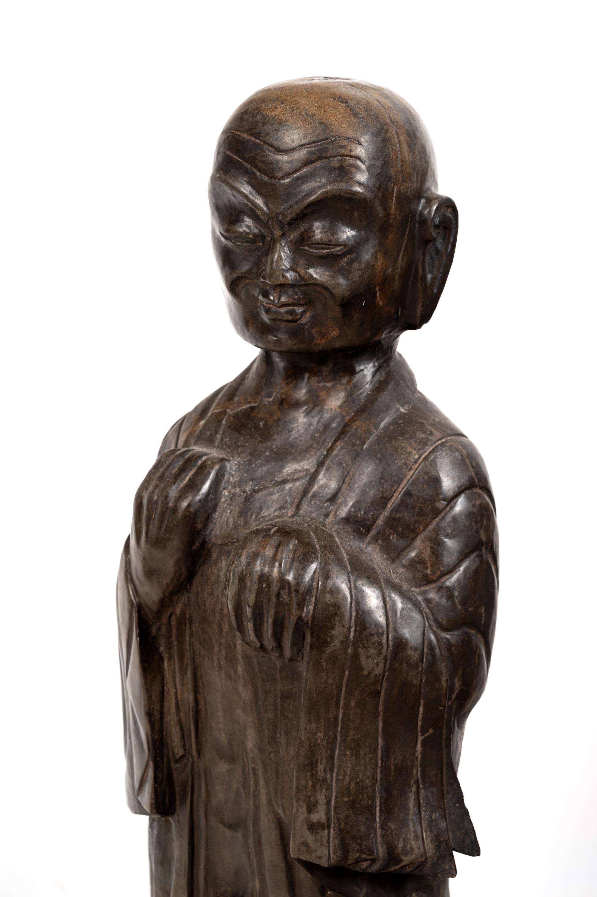 A Pair of Chinese Carved Marble Figures