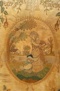 Four Needlework and Silk Pictures