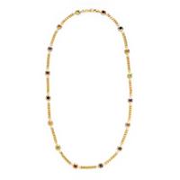 Multigem, Diamond, and Yellow Gold Chain Necklace