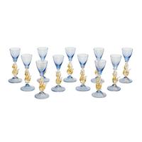 A Set of Eleven Murano Glass Cordials